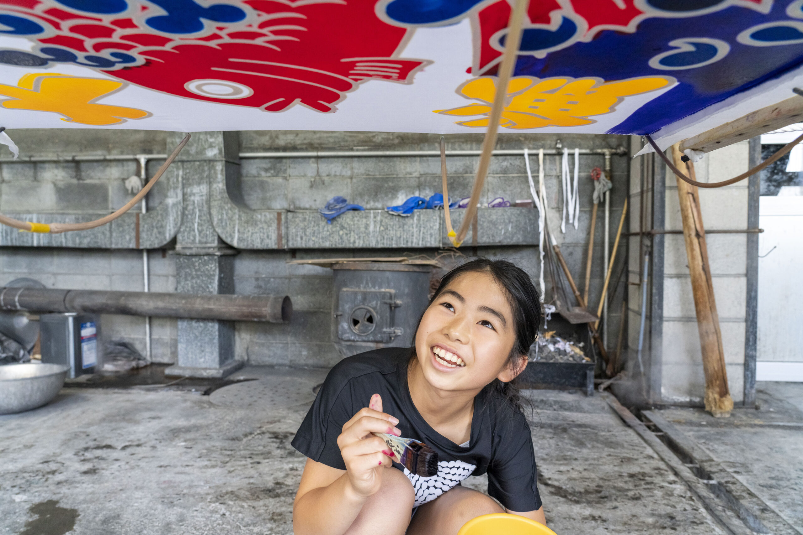 【旭川駅周辺・縁起良し！】近藤染工場でミニ大漁旗作り